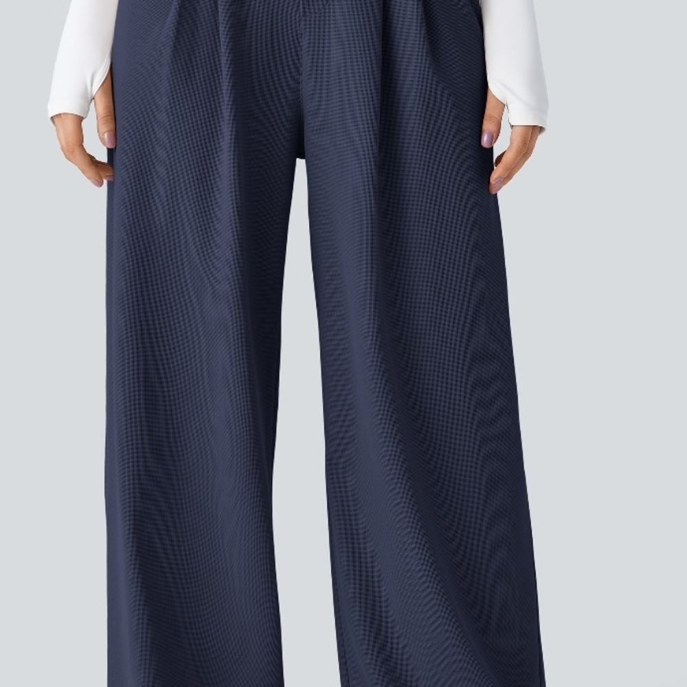Halara Flex High Waisted Pocket Wide Leg Waffle Work Pants
